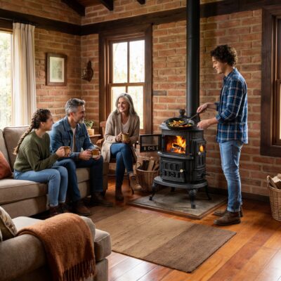 Chimenea y Estufa a Leña en Hierro Fundido Bizantina